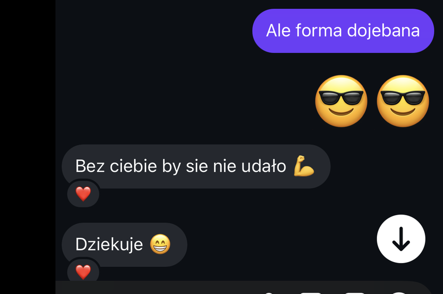 Wiadomość od klienta o współpracy z trenerem personalnym online Damianem Konarskim